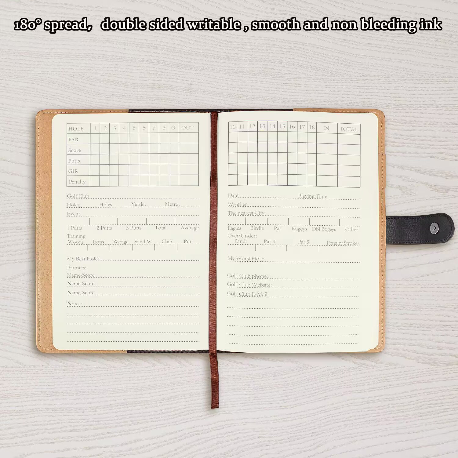 Black Leather Golf Scorecard H - Golf Scorecard Holder ulasan dan harga