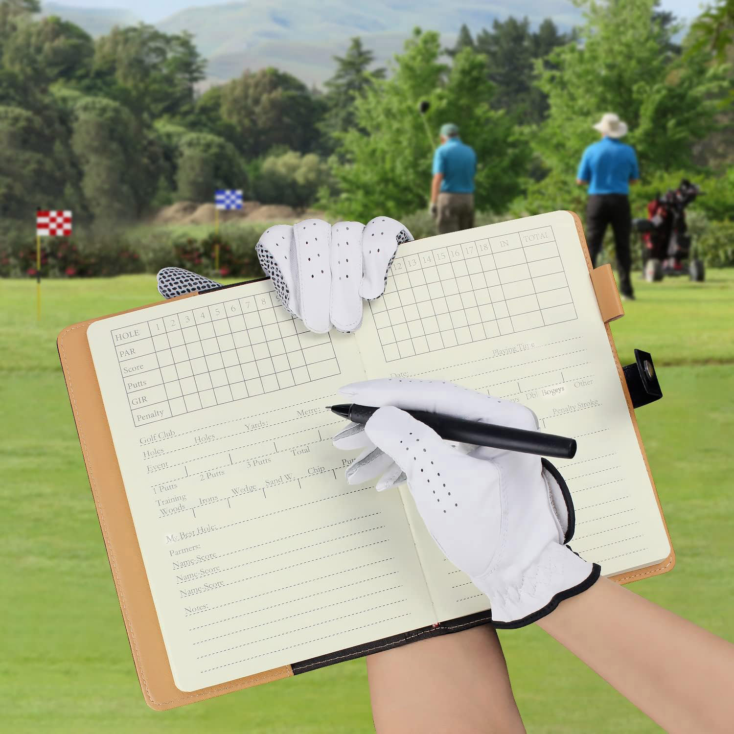 Black Leather Golf Scorecard H - Golf Scorecard Holder ulasan dan harga